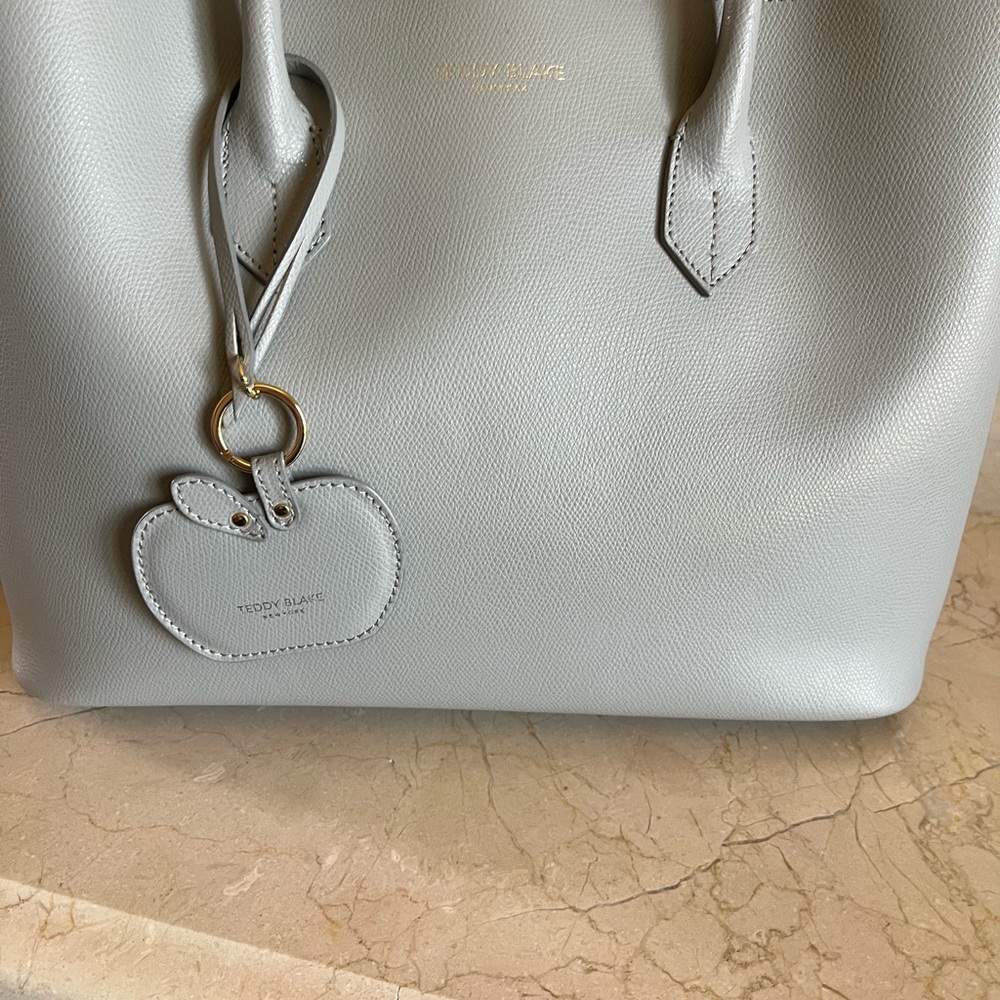 Grey leather tote from teddy Blake new your